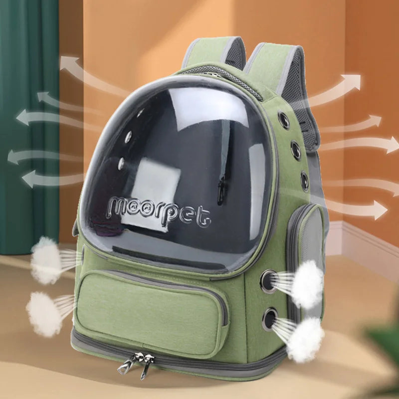 Transparent Pet Carrier Backpack: Stylish & Comfortable Travel Solution for Cats and Small Dogs