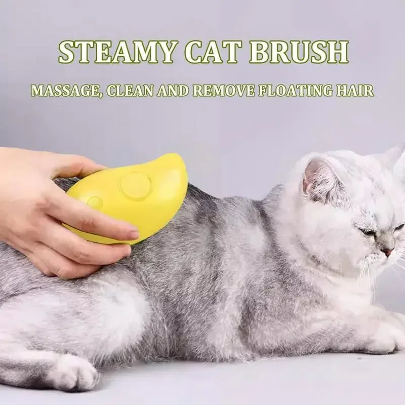 Ultimate Cat Steam Brush: All-in-One Grooming & Massage Tool for Healthy, Tangle-Free Coats